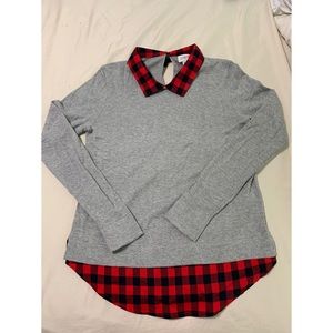 J crew Woven Collar Sweater